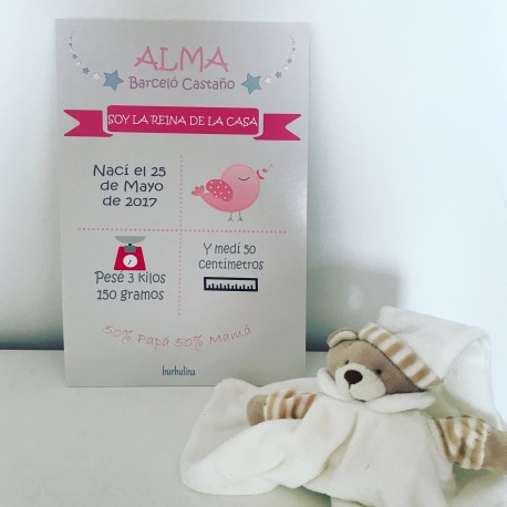 Lámina nacimiento para enmarcar "Soy el Rey/Reina"