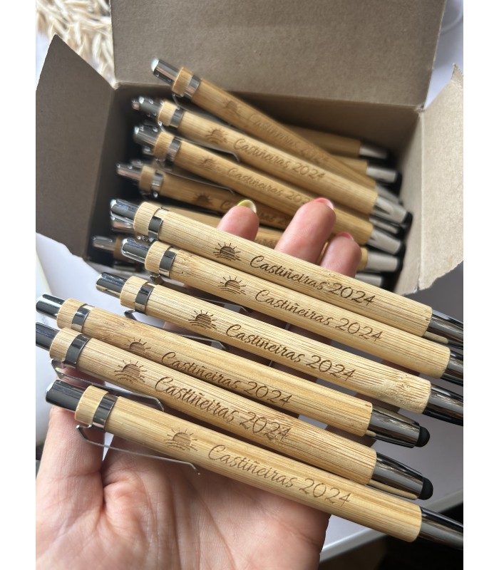 Bolígrafo de madera con logo de empresa