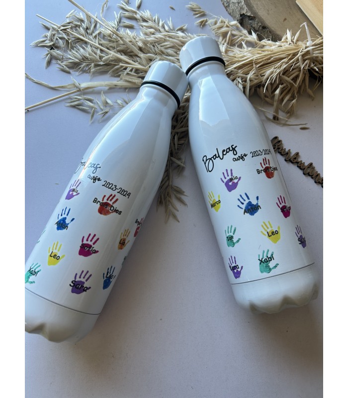 Botella térmica profe huellas alumnos