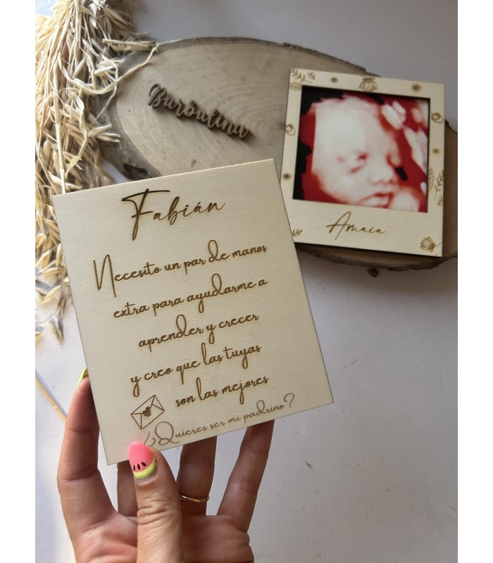 Marco ecografía quieres ser mi padrino/madrina