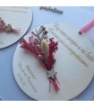 Placa de madera con flores preservadas abuela o abuelo