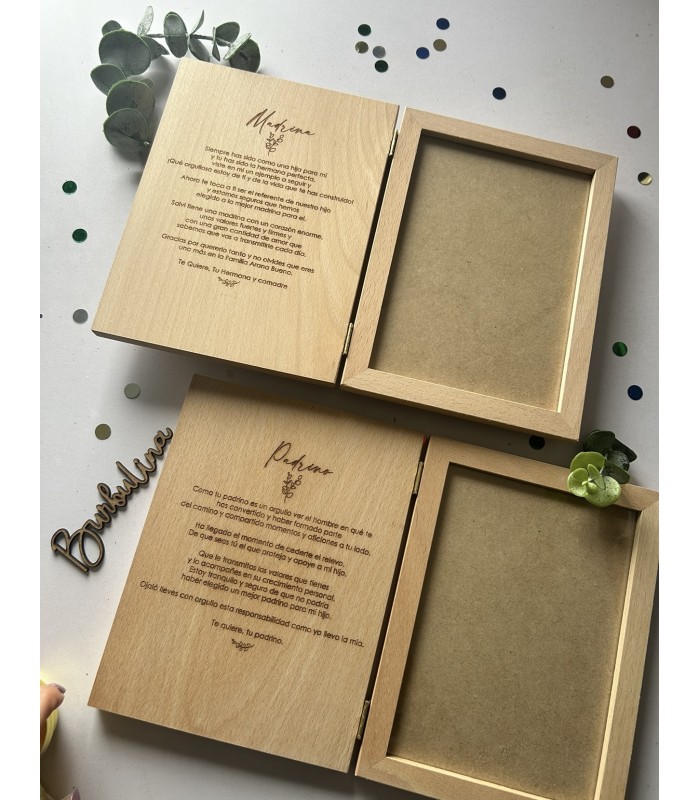 Marco de fotos con dedicatoria padrinos o abuelos