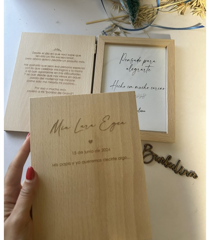 Marco de fotos con dedicatoria padrinos o abuelos