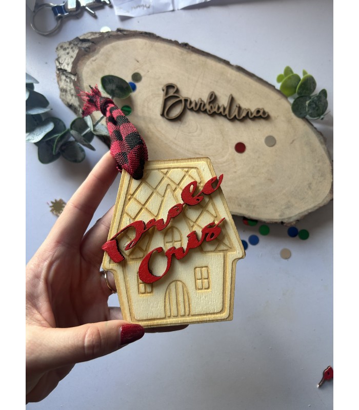 Adorno de Navidad Casa de Jengibre Personalizado con Nombre