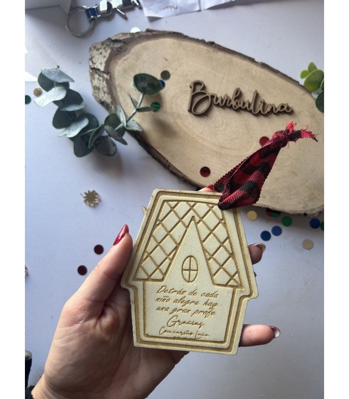 Casita de jengibre con dedicatoria