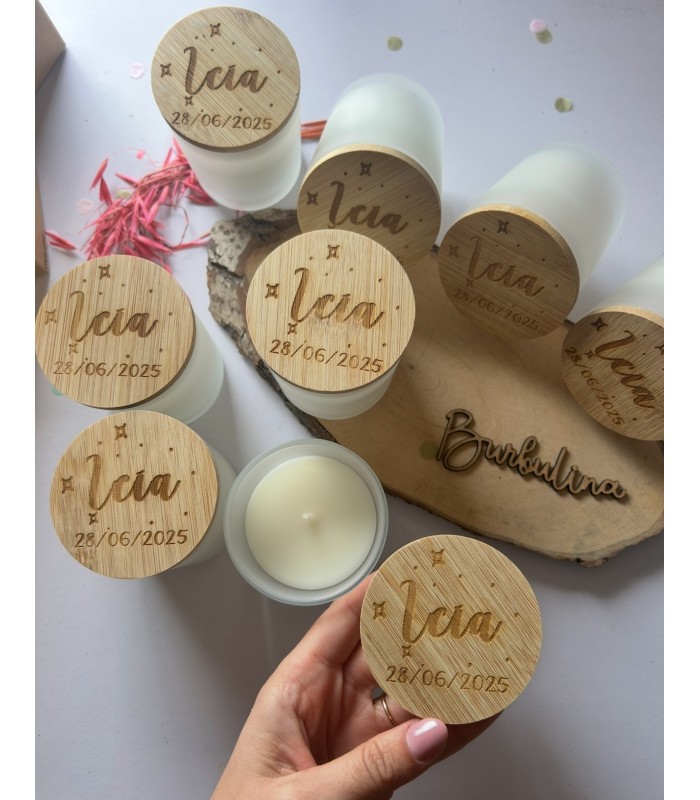 Vela con tapa para bautizo o comunión