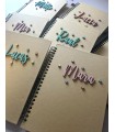 Libreta personalizada modelo confeti con lápiz o boli