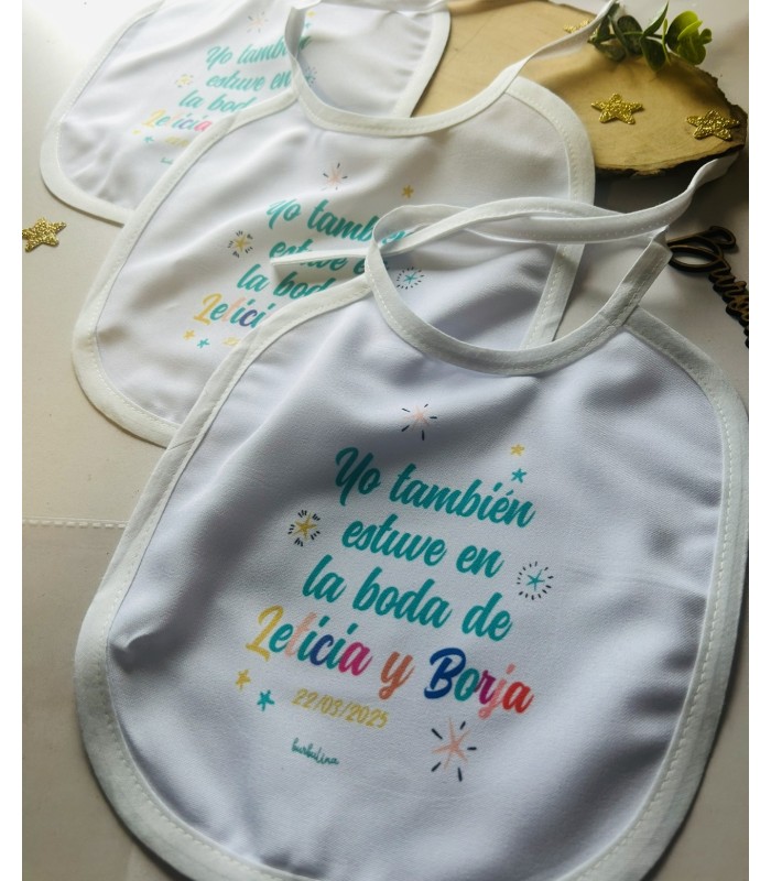 Babero personalizado para boda