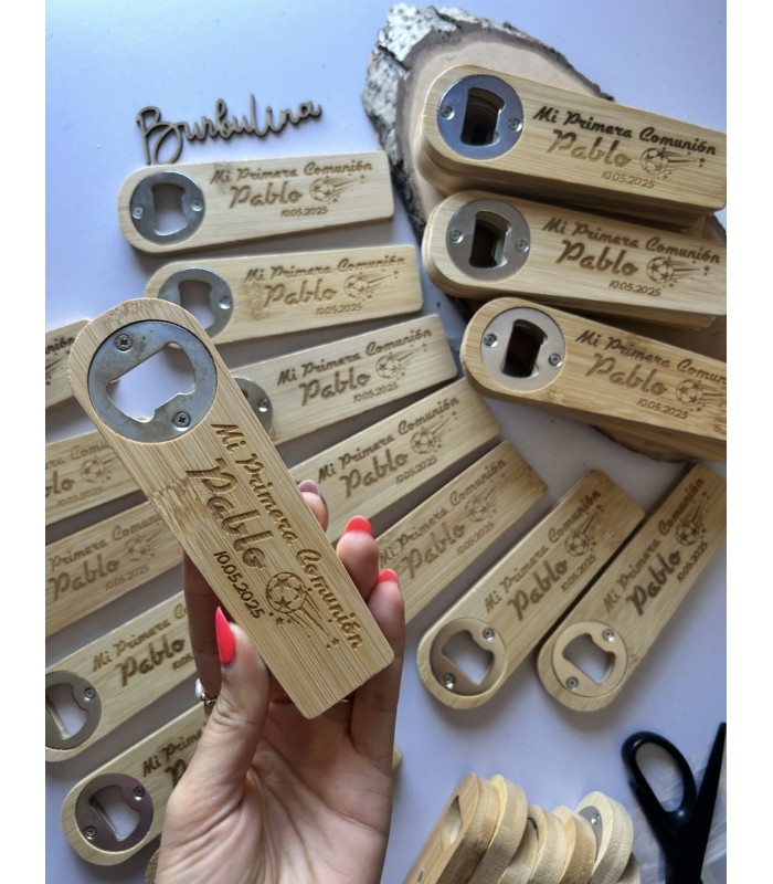 Abridor de madera con imán