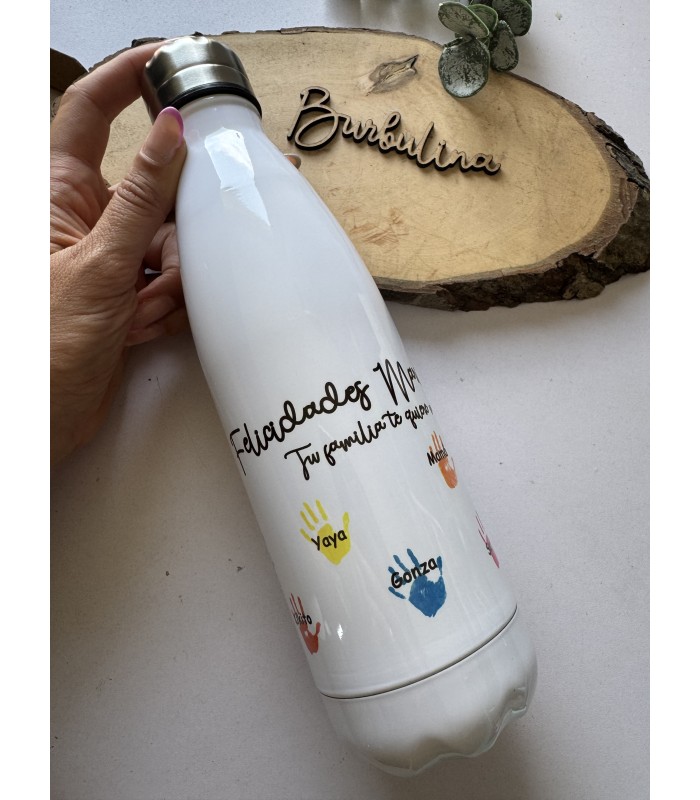 Botella térmica profe huellas alumnos