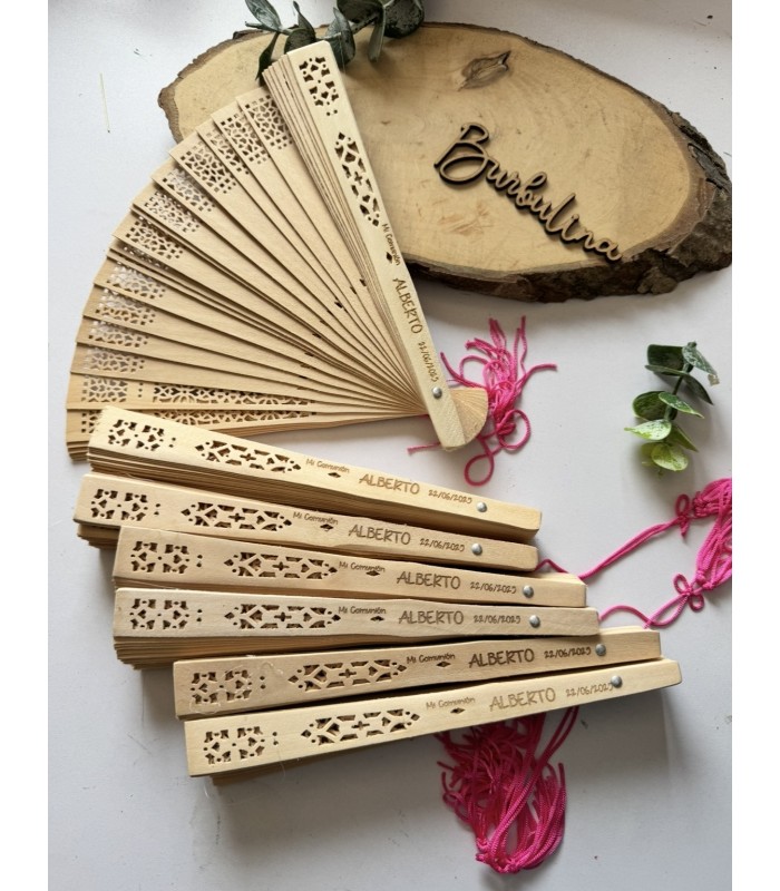 Abanico personalizado boda, bautizo o comunión