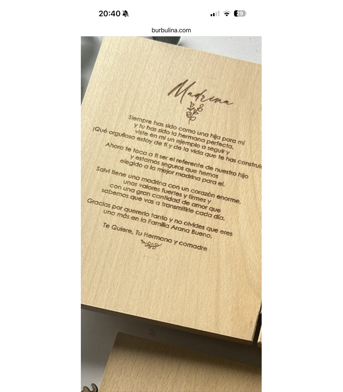 Marco de fotos con dedicatoria padrinos o abuelos