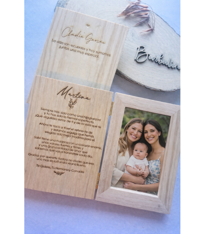 Marco de fotos con dedicatoria padrinos o abuelos