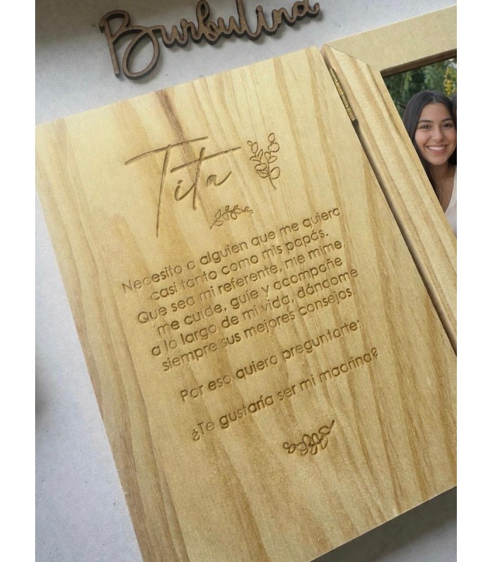 Marco de fotos con dedicatoria padrinos o abuelos