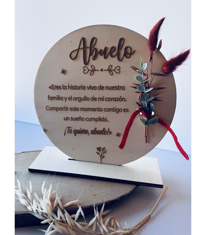 Placa con dedicatoria abuelo o abuela de la novia