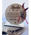 Placa con dedicatoria abuelo o abuela de la novia