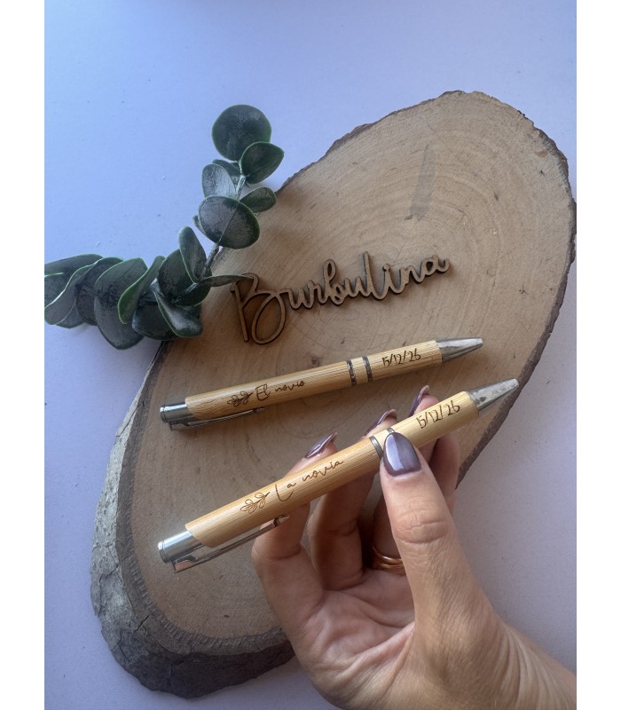 Boli de madera para novios o testigos de boda