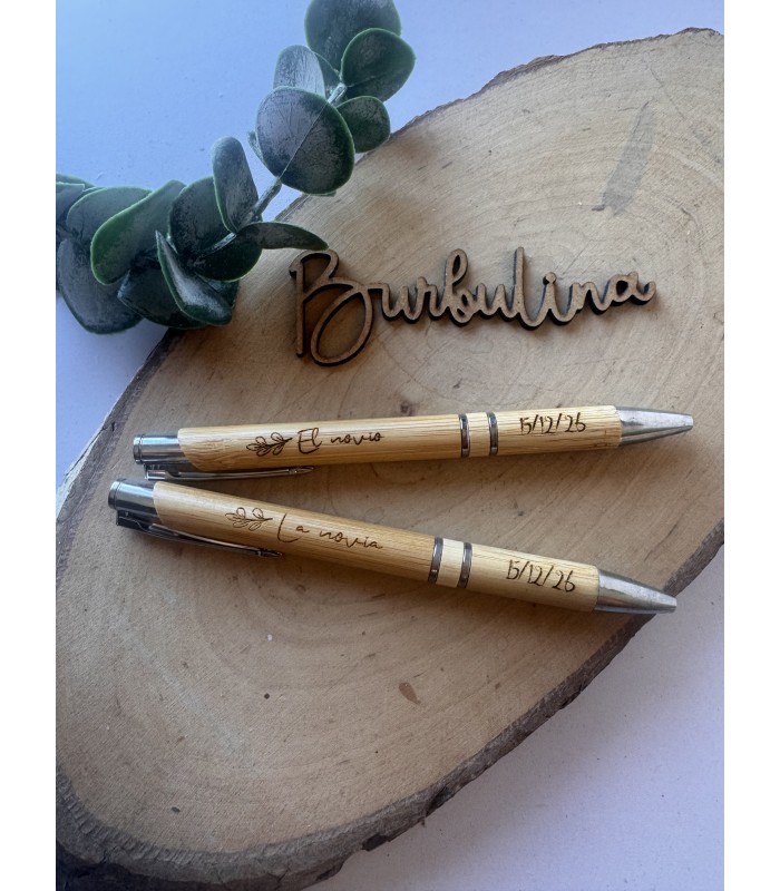 Boli de madera para novios o testigos de boda