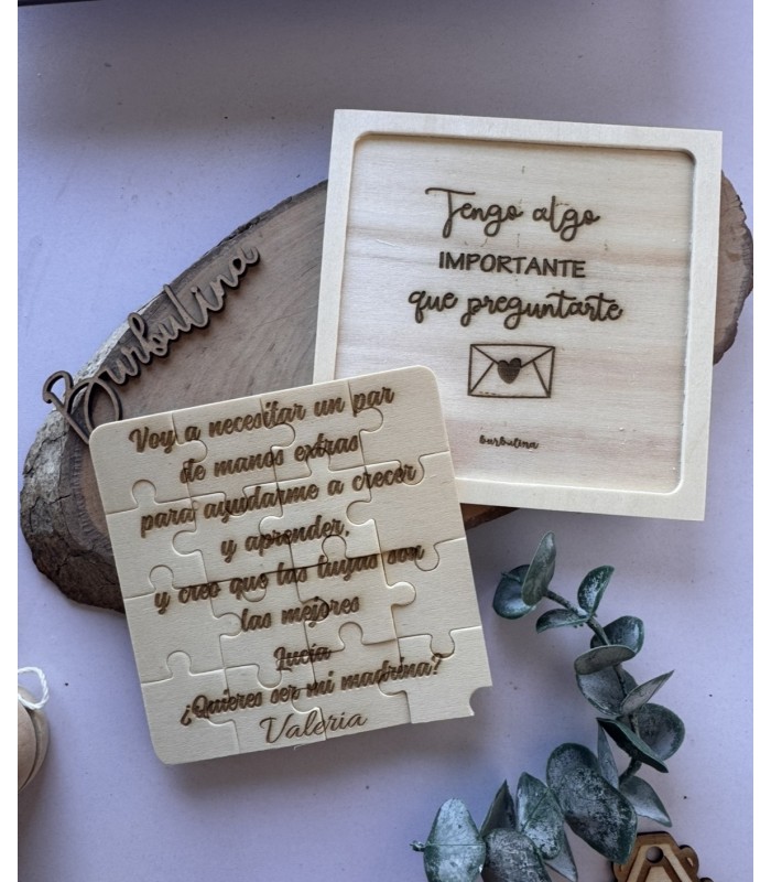 Puzzle con dedicatoria padrino/madrina