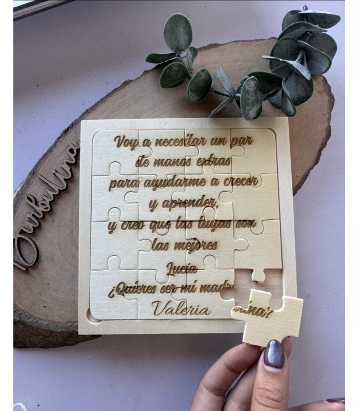 Puzzle con dedicatoria padrino/madrina