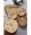 Rodaja de madera grabada navidad