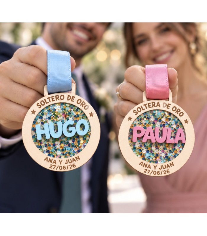 Medalla Soltero de Oro para Regalar en Bodas