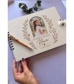 Libro de firmas de madera para Primera Comunión con foto