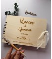 libro de firmas de madera para boda personalizado