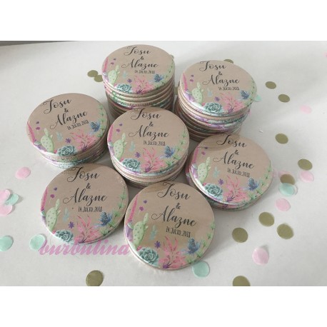 Espejos para detalle de boda modelo cactus