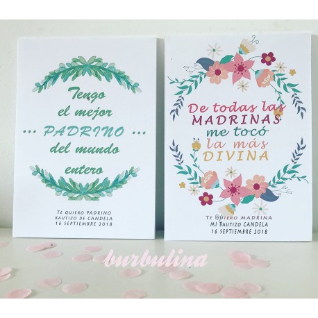 Lámina padrino y madrina cartón pluma