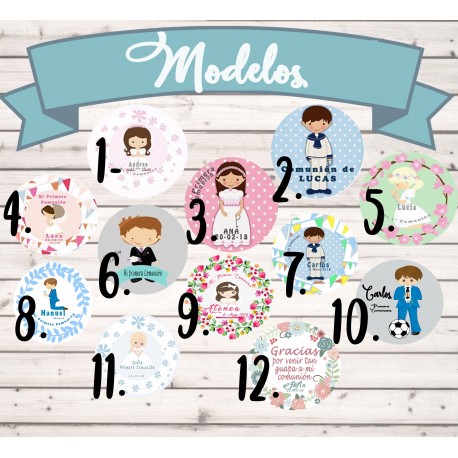 70 Pegatinas satinadas 2,5 cm