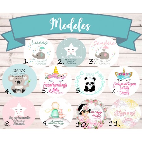 70 Pegatinas satinadas 2,5 cm