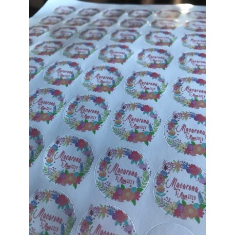 70 Pegatinas satinadas 2,5 cm